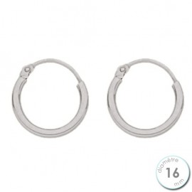 Boucles d'oreilles créoles Or blanc 750 diamètre 16 mm