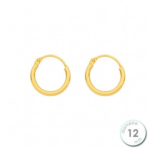 Boucles d'oreilles créoles Or jaune 750 diamètre 12 mm