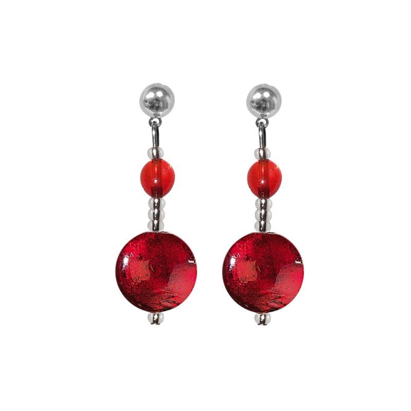 Boucles d'oreilles acier et perles en verre de Murano