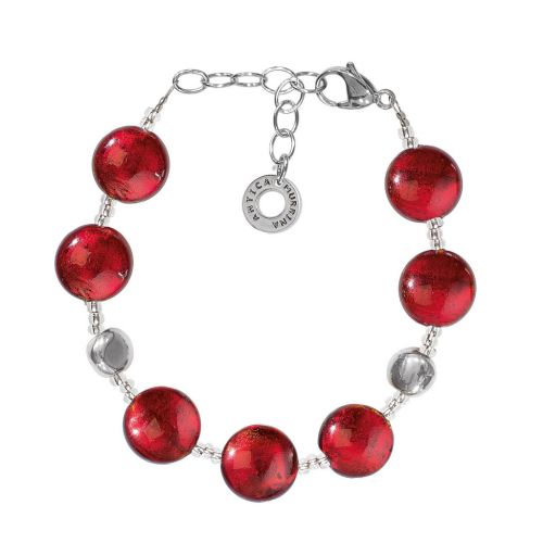 Bracelet acier et perles en verre de Murano