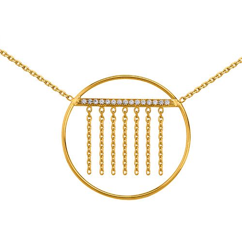 Collier Plaqué Or et oxydes de zirconium
