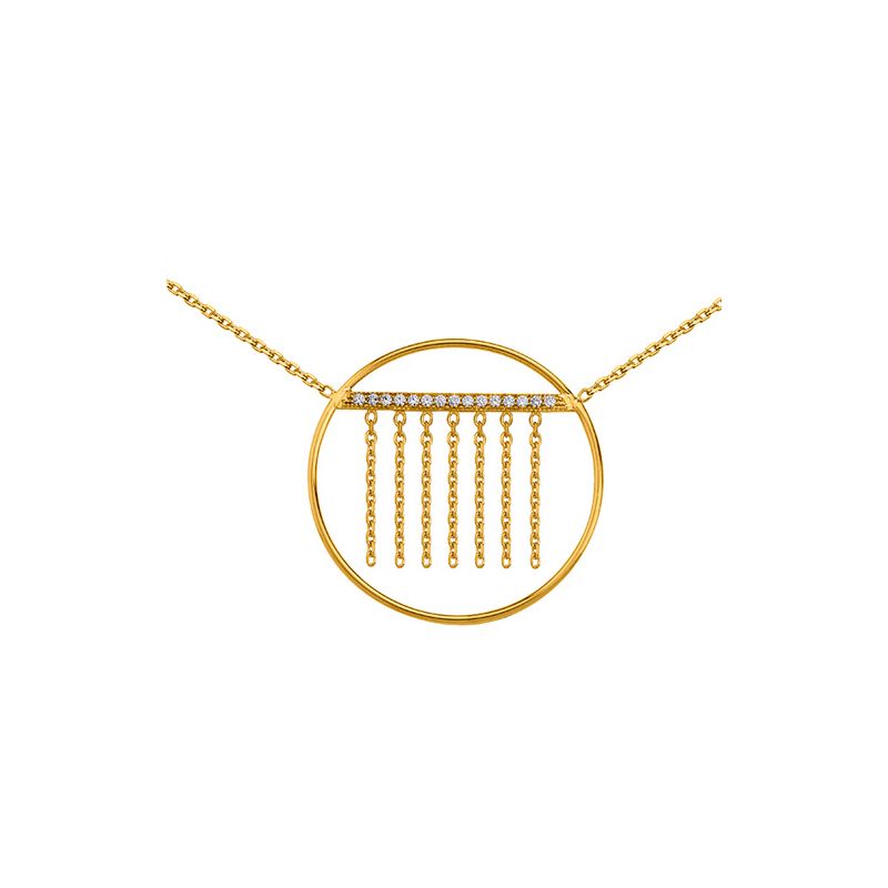 Collier Plaqué Or et oxydes de zirconium