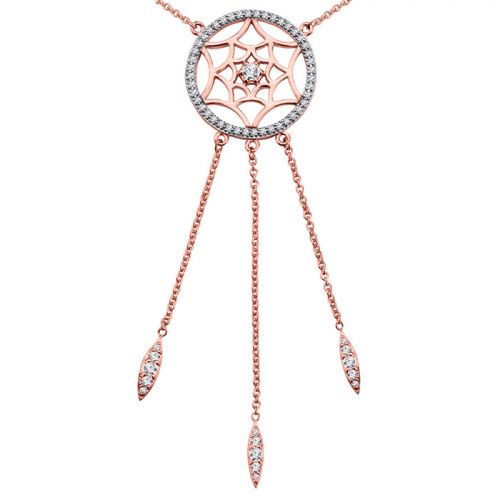 Collier plaqué Or rose et oxyde de zirconium