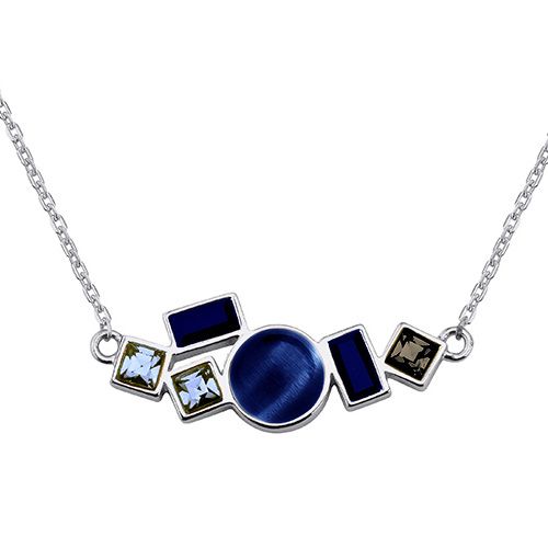 Collier Argent et pierres bleues