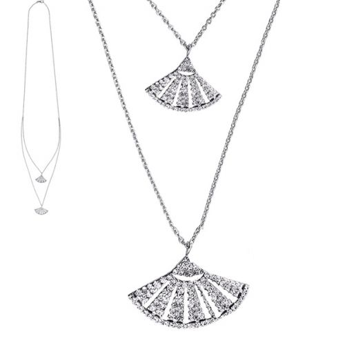 Collier sautoir Argent et oxydes de zirconium