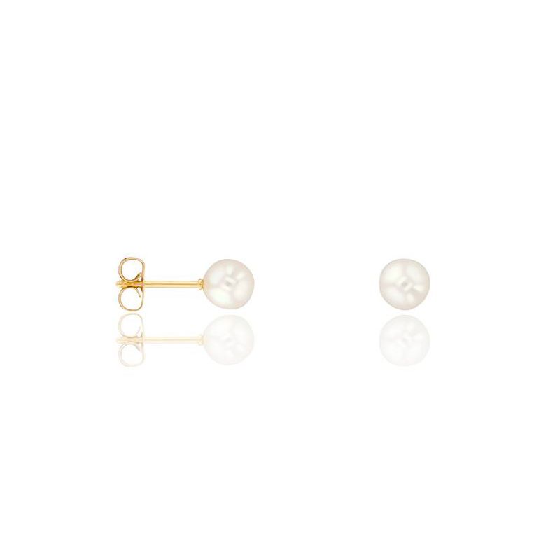 Boucles d'oreilles Or jaune et perle diamètre 4.5/5mm