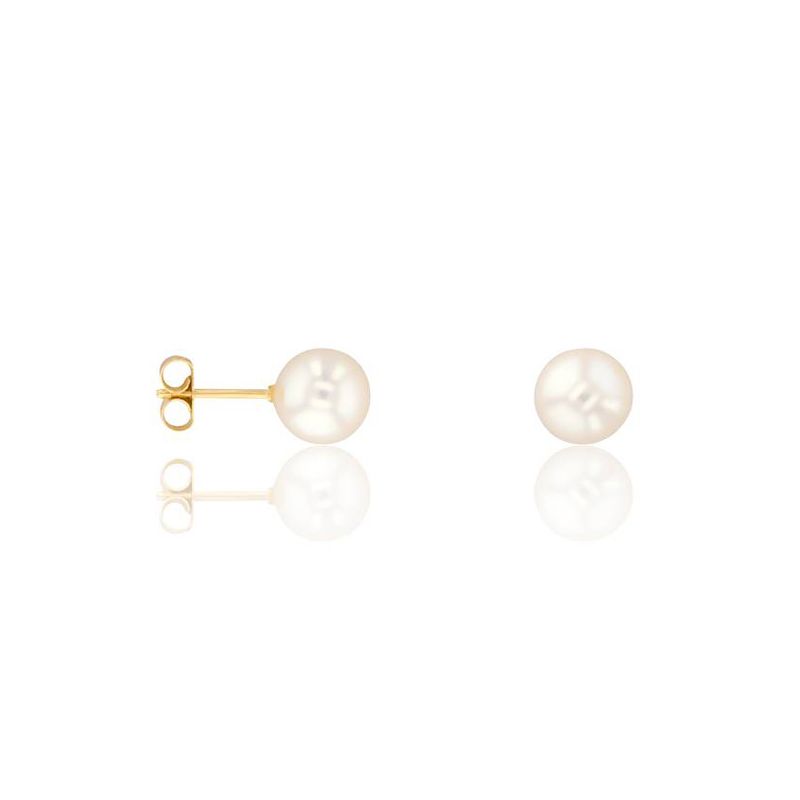 Boucles d'oreilles Or jaune et perle diamètre 5.5/6mm