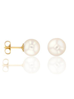 Boucles d'oreilles Or jaune et perle diamètre 7/7.5mm
