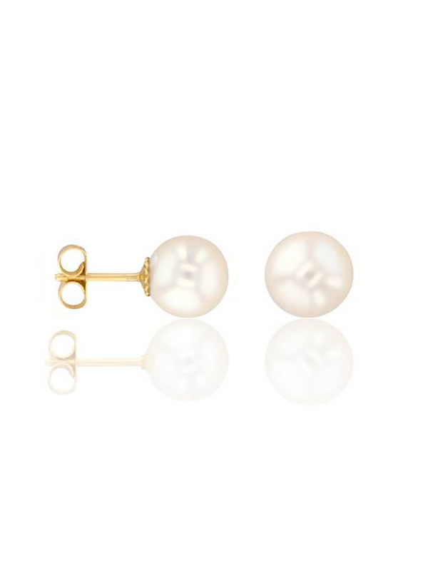 Boucles d'oreilles Or jaune et perle diamètre 7/7.5mm