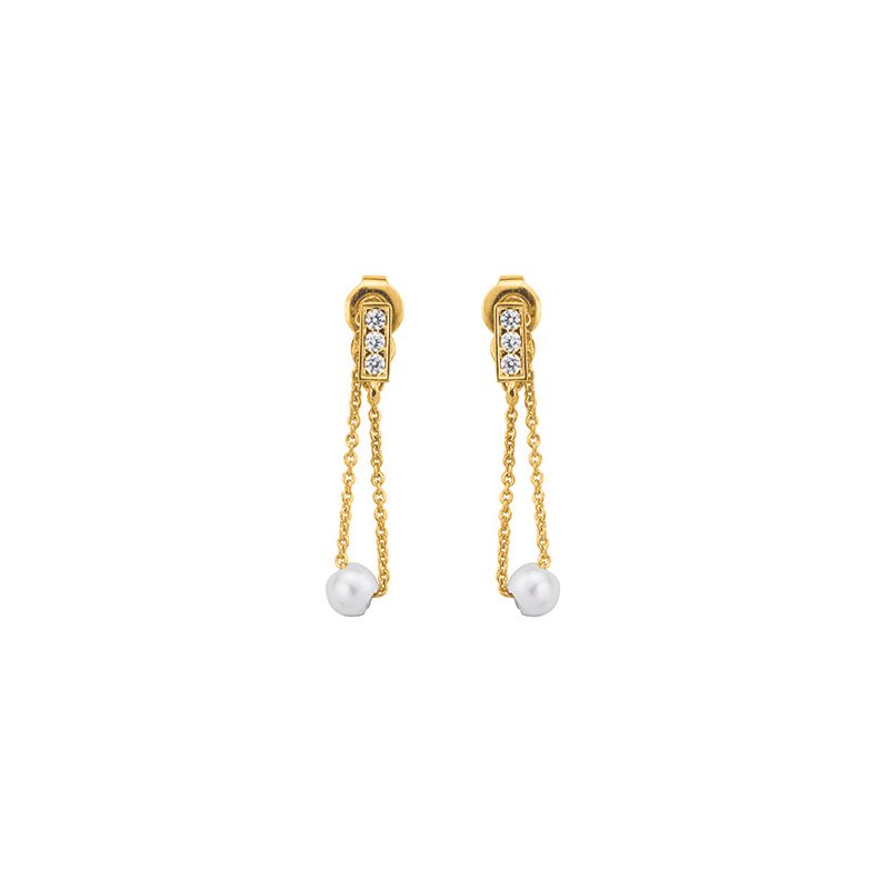 Boucles d'oreilles Or jaune et perle