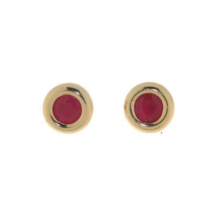 Boucles d'oreilles Or et rubis