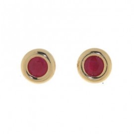 Boucles d'oreilles Or et rubis