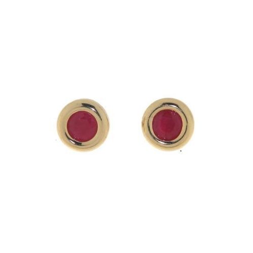 Boucles d'oreilles Or et rubis