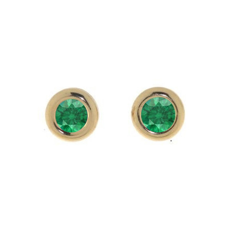 Boucles d'oreilles Or et emeraudes