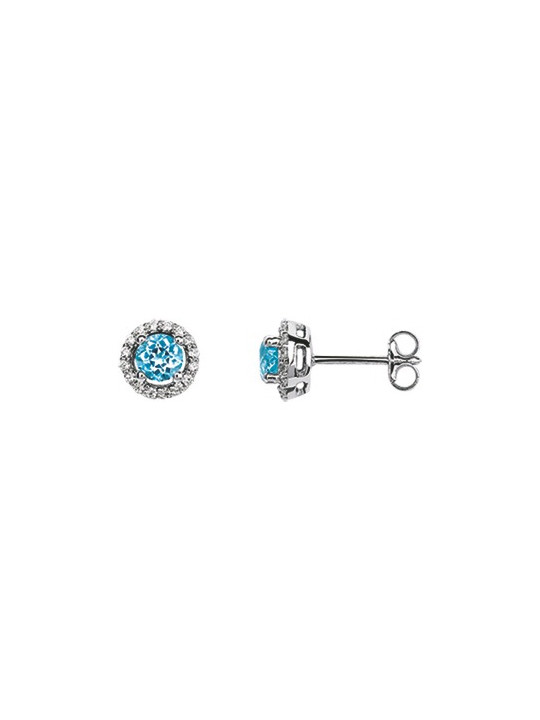 Boucles d'oreilles Or, topazes et oxydes de zirconium