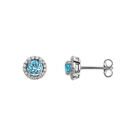 Boucles d'oreilles Or, topazes et oxydes de zirconium