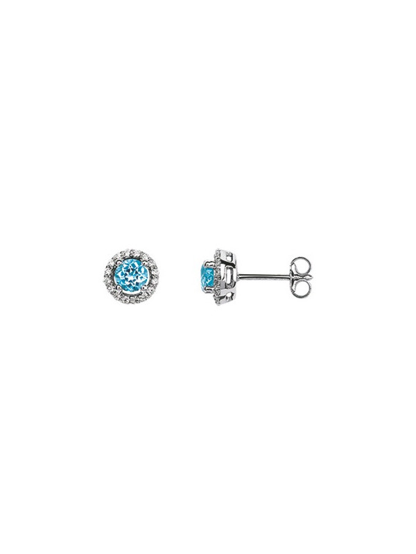 Boucles d'oreilles Or, topazes et oxydes de zirconium