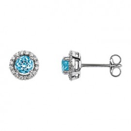 Boucles d'oreilles Or, topazes et oxydes de zirconium