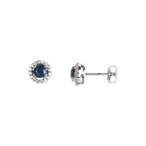 Boucles d'oreilles Or, saphirs et oxydes de zirconium