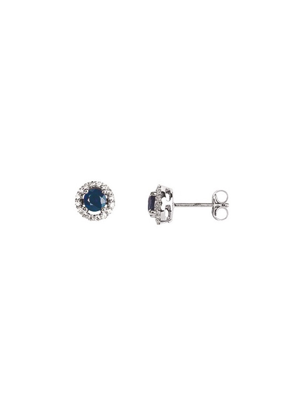 Boucles d'oreilles Or, saphirs et oxydes de zirconium