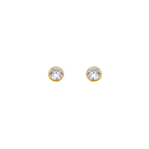 Boucles d'oreilles Plaqué Or et oxyde de zirconium diamètre 4 mm