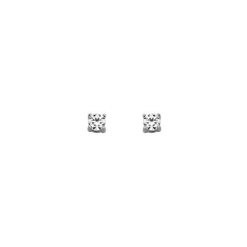 Boucles d'oreilles Argent et oxyde de zirconium diamètre 3 mm