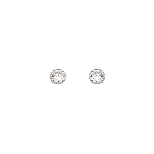 Boucles d'oreilles Argent et oxyde de zirconium diamètre 4 mm