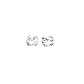 Boucles d'oreilles Or blanc et oxyde de zirconium diamètre 3 mm