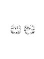 Boucles d'oreilles Or blanc et oxyde de zirconium diamètre 5 mm