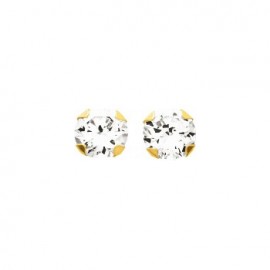 Boucles d'oreilles Or et oxyde de zirconium diamètre 4 mm