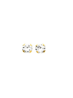 Boucles d'oreilles Or et oxyde de zirconium diamètre 3 mm