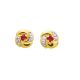 Boucles d'oreilles Or, rubis et oxydes de zirconium