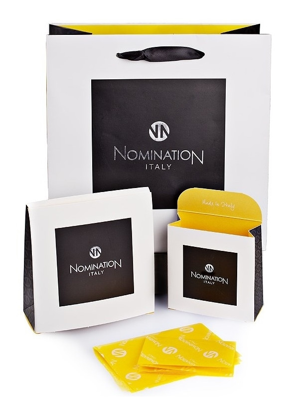 Maillon Nomination classic Lettre U en Or rose et pierre