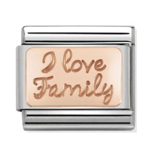 Maillon Nomination classic I love You family en Or rose