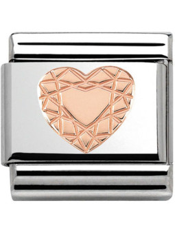 Maillon Nomination classic coeur faceté Or rose