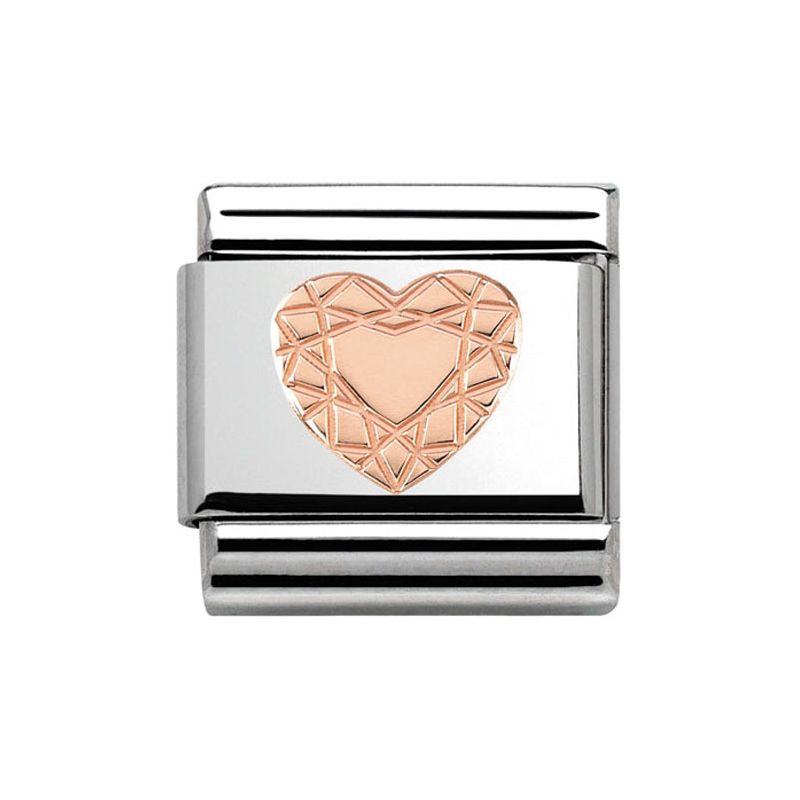 Maillon Nomination classic coeur faceté Or rose