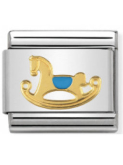 Maillon Nomination classic cheval à bascule bleu