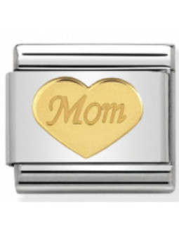 Maillon Nomination classic coeur Mom en or