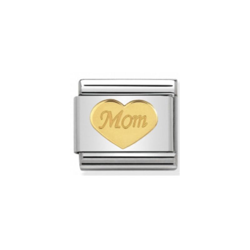 Maillon Nomination classic coeur Mom en or