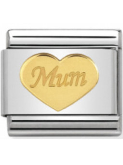 Maillon Nomination classic coeur Mum en or