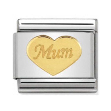 Maillon Nomination classic coeur Mum en or