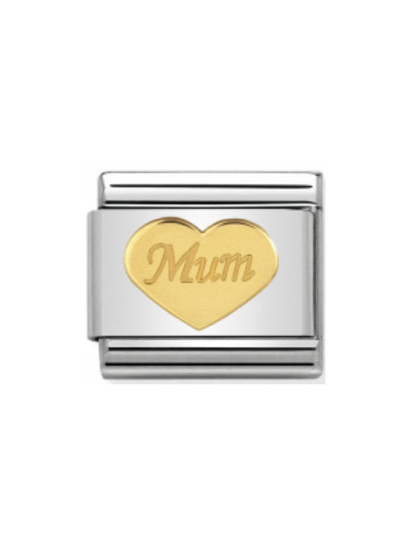 Maillon Nomination classic coeur Mum en or
