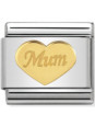 Maillon Nomination classic coeur Mum en or