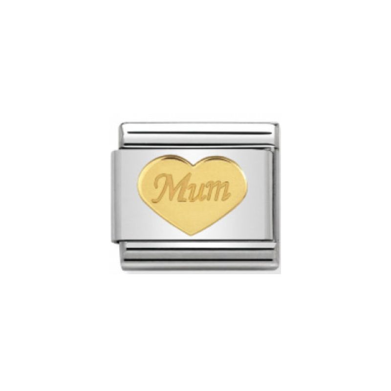 Maillon Nomination classic coeur Mum en or