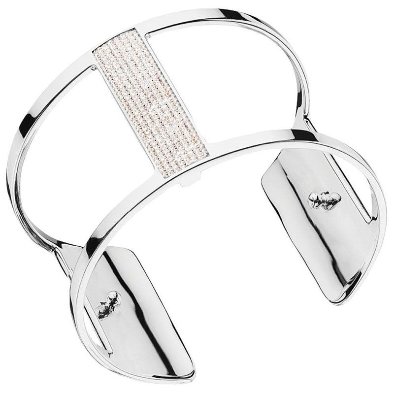 Bracelet manchette Les Georgettes précieuses plaqué Argent large et oxydes