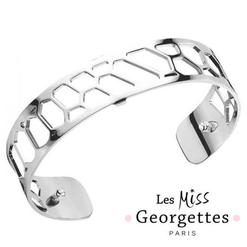 Bracelet manchette miss Les Georgettes motif nid d'abeille plaqué Argent 