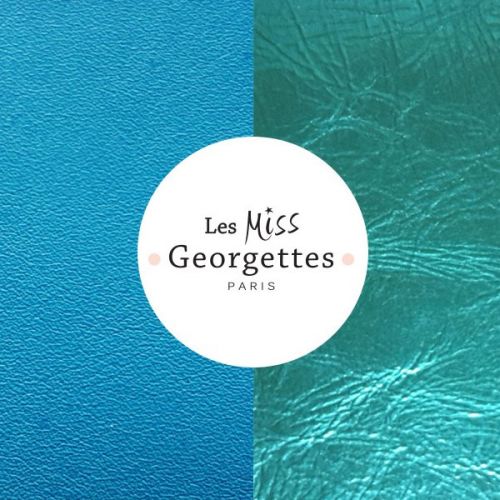 Cuir reversible miss les Georgettes turquoise/bleu