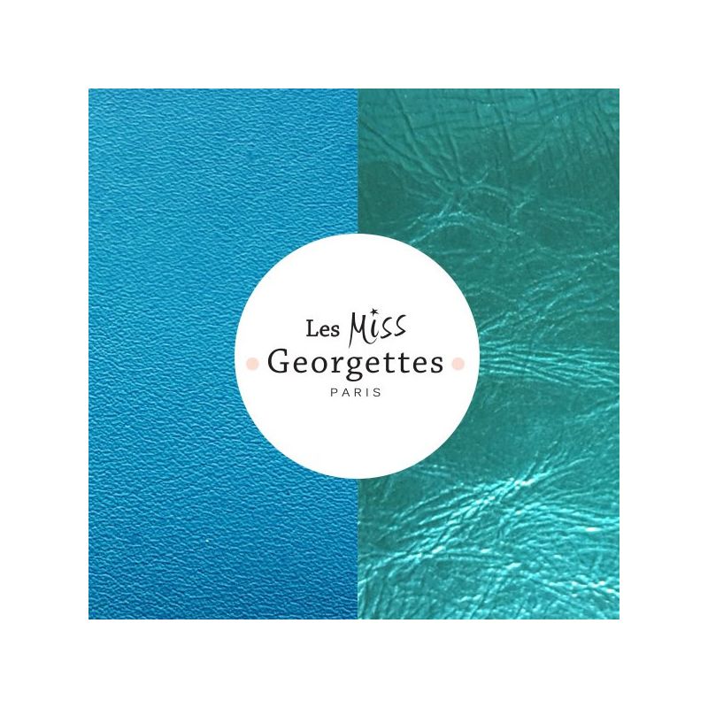 Cuir reversible miss les Georgettes turquoise/bleu