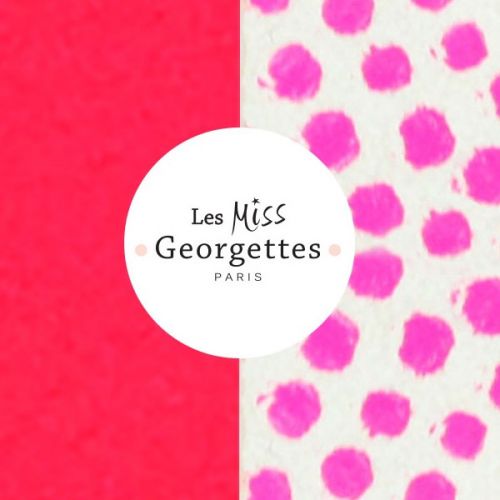Cuir reversible miss les Georgettes rose fluo/pois rose
