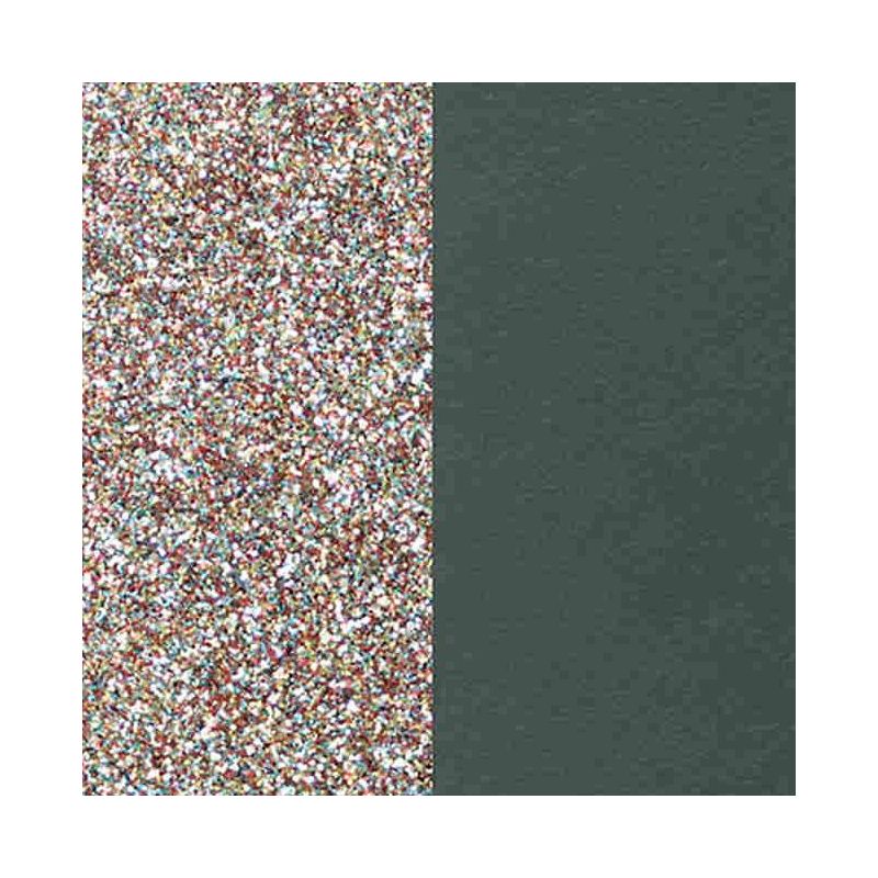 Cuir reversible les Georgettes paillette multi/vert canard